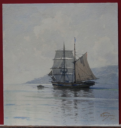Парусная яхта в море
