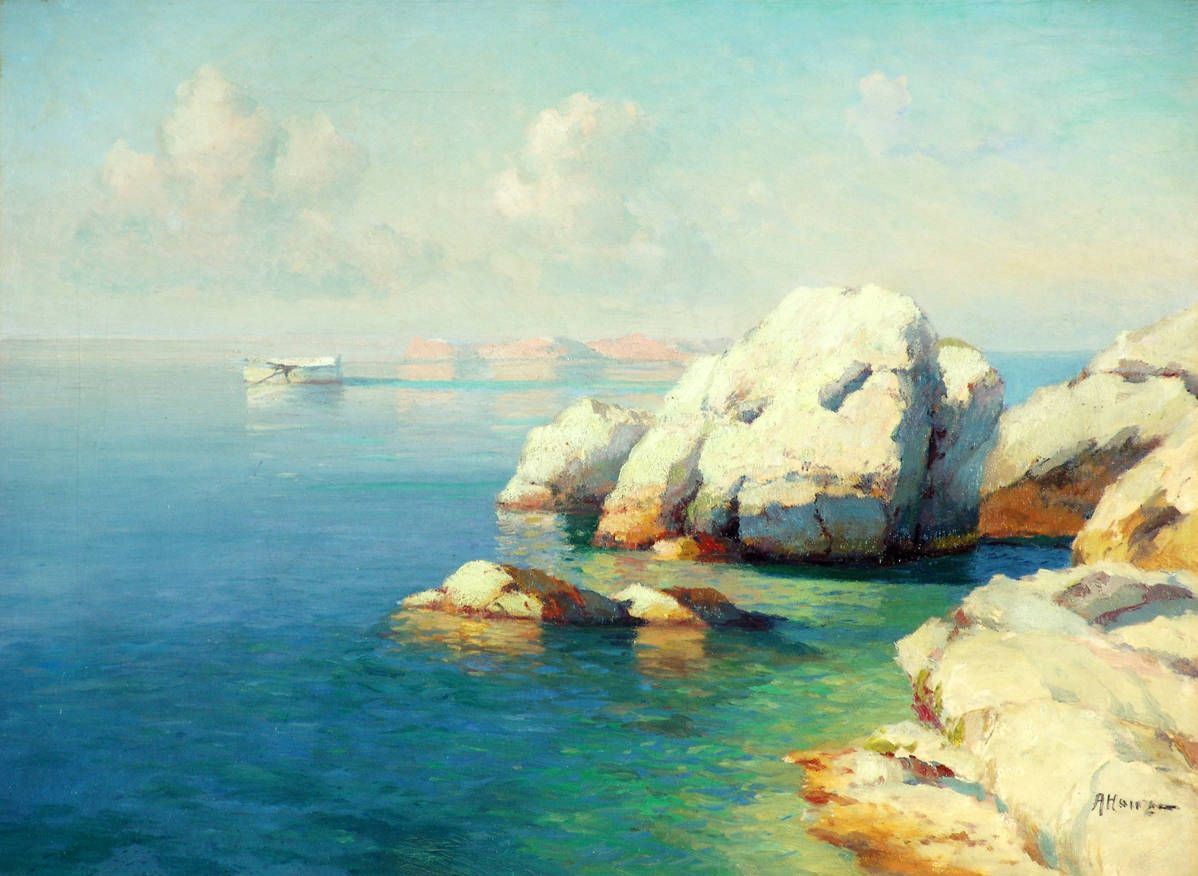 Морской пейзаж. Бухта. XX век (масло, холст. 50×67.3см)